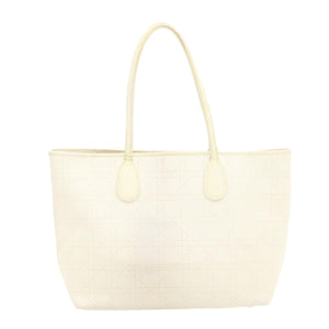 CHRISTIAN DIOR Panarea Tote Bag Coated Canvas White  rd1228