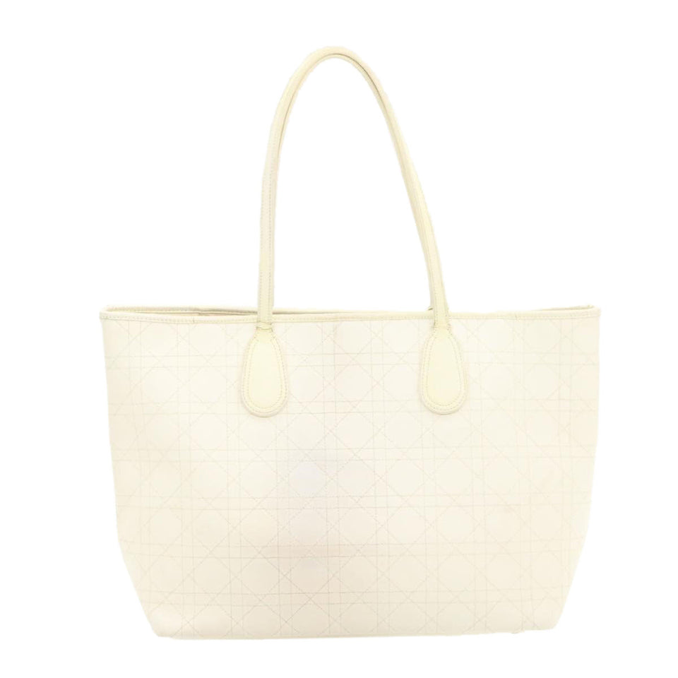 CHRISTIAN DIOR Panarea Tote Bag Coated Canvas White  rd1228