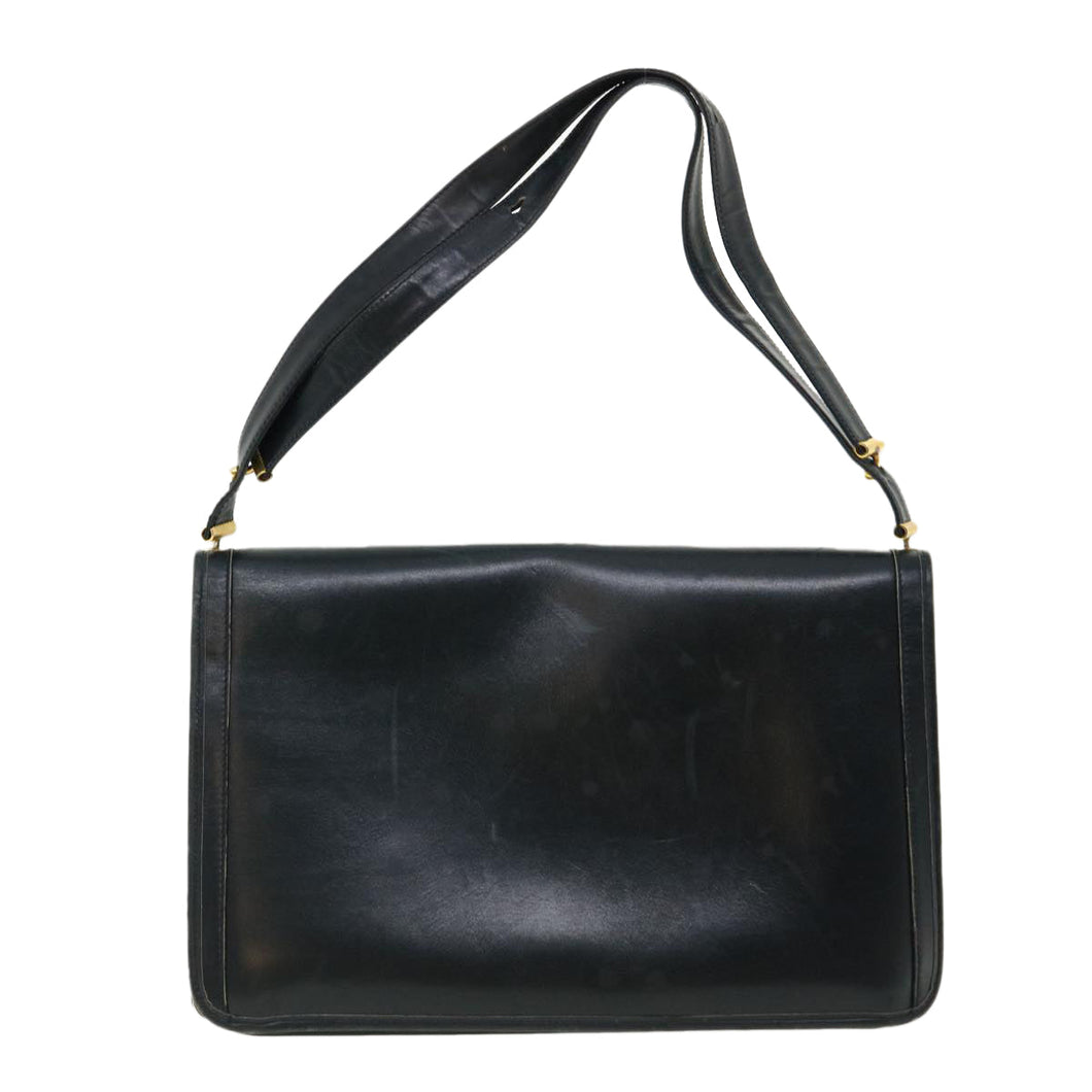 CHRISTIAN DIOR Shoulder Bag Leather Navy  rd2984