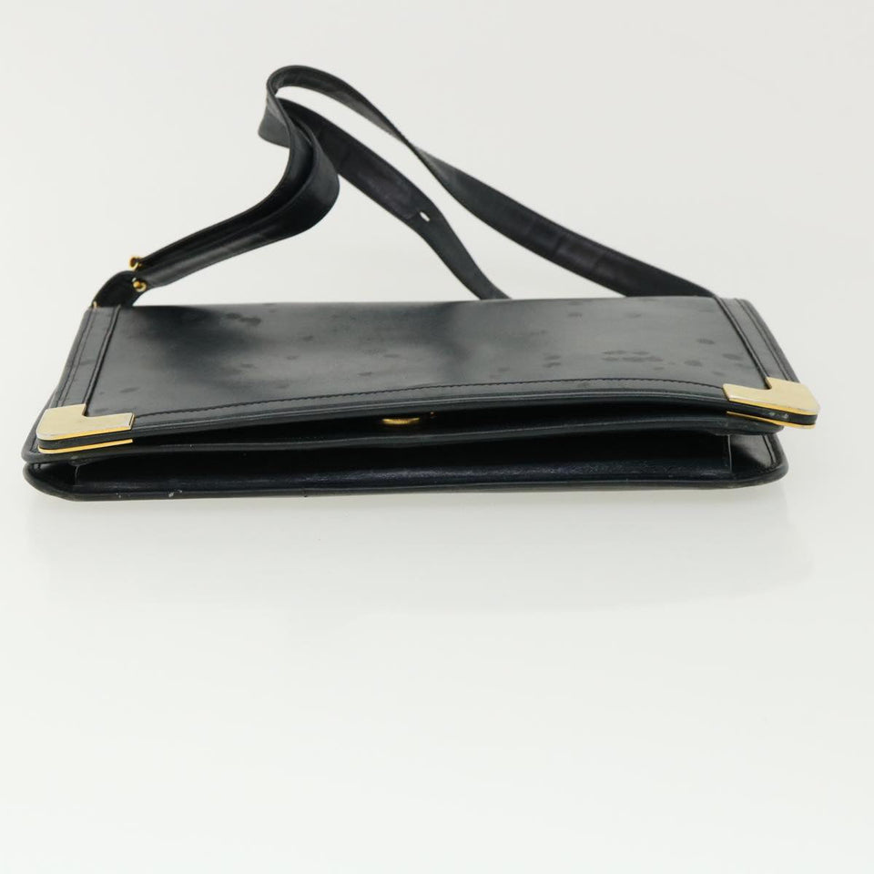 CHRISTIAN DIOR Shoulder Bag Leather Navy  rd2984