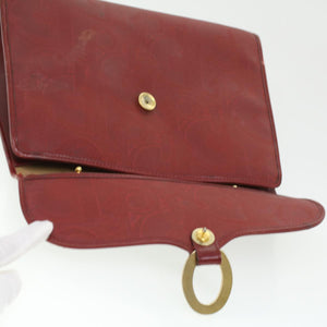 CHRISTIAN DIOR Trotter Canvas Hand Bag Red  rd3836