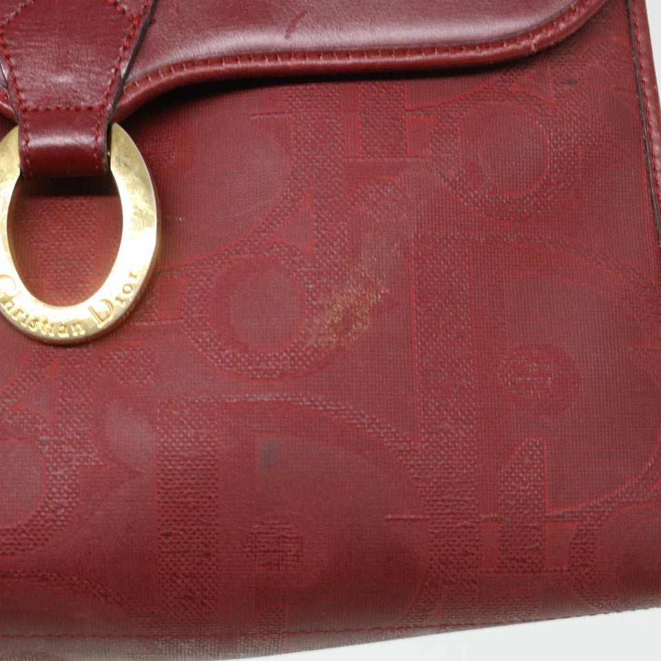 CHRISTIAN DIOR Trotter Canvas Hand Bag Red  rd3836