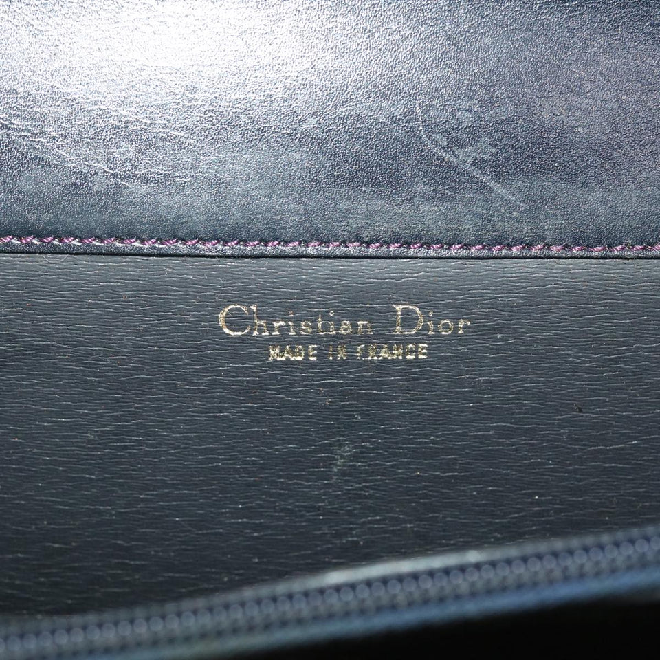 CHRISTIAN DIOR Shoulder Bag Leather Navy  rd4751