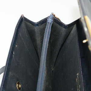 CHRISTIAN DIOR Shoulder Bag Leather Navy  rd4751