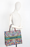 CHRISTIAN DIOR Butterfly Book Tote Large Green Blue