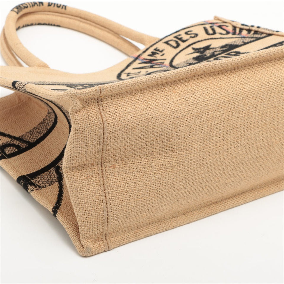 Book Tote Medium Jute Dior Union Motif Tote Bag