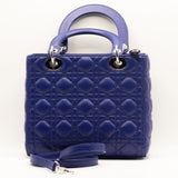Lady Dior Cannage Iris Leather Medium