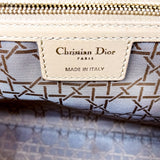 Lady Dior Large Cannage Leather Zip Beige Bag