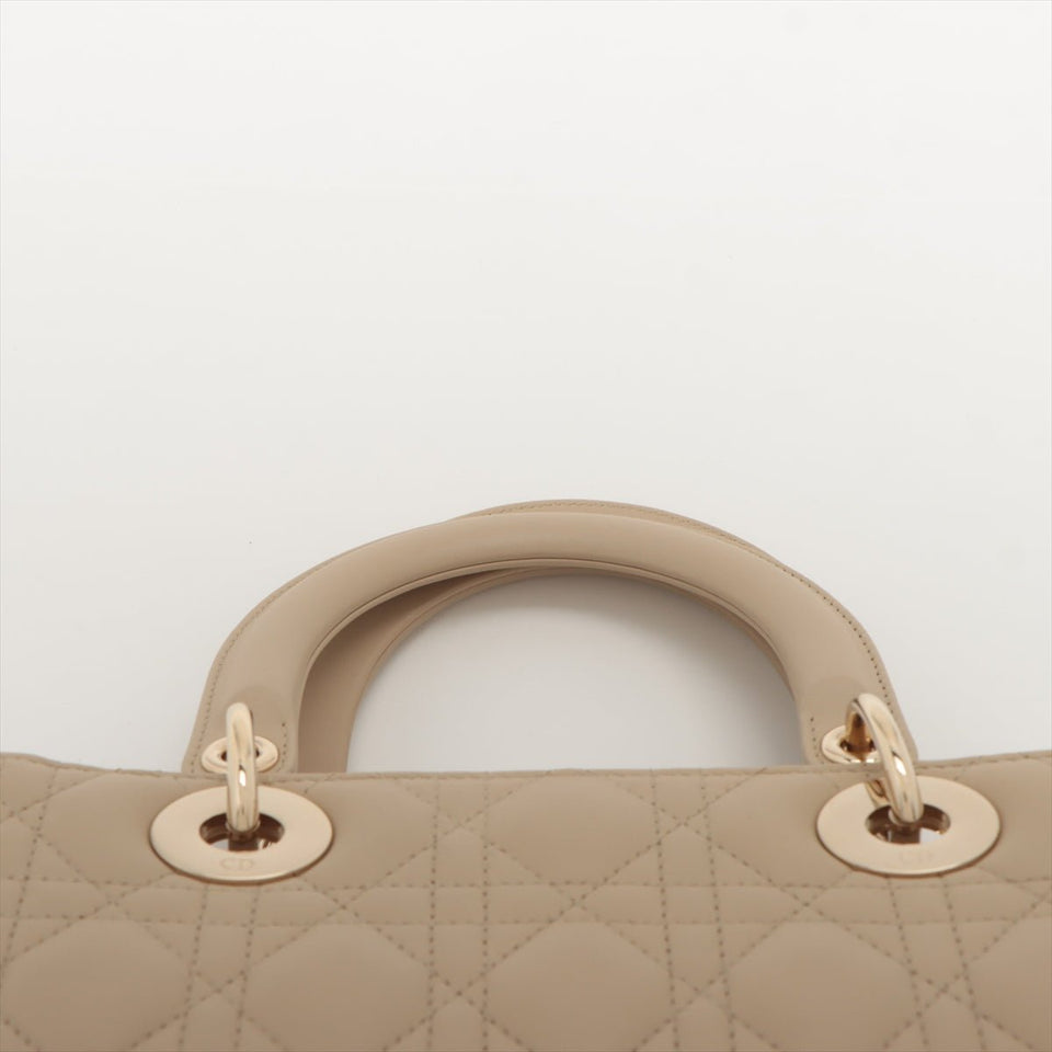 Lady Dior Medium Cannage Leather Beige Bag