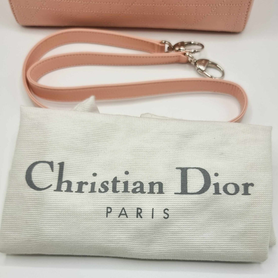 Lady Dior Pink Leather Medium