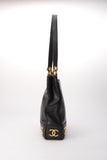 Vintage Chanel Black Leather Tote Bag
