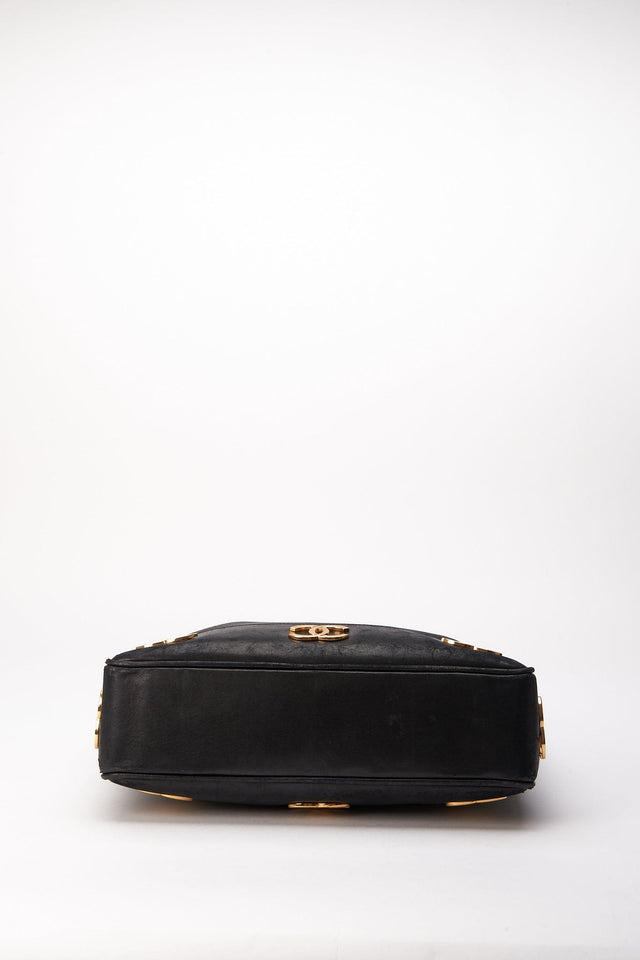 Vintage Chanel Black Leather Tote Bag