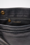 Vintage Chanel Black Leather Tote Bag