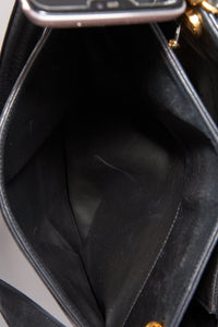 Vintage Chanel Black Leather Tote Bag