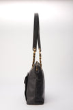 Vintage Chanel Black Leather Tote Bag with 24K Gold Plated Hardware