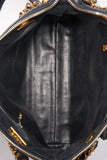 Vintage Chanel Black Leather Tote Bag with 24K Gold Plated Hardware