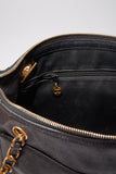 Vintage Chanel Black Leather Tote Bag with 24K Gold Plated Hardware