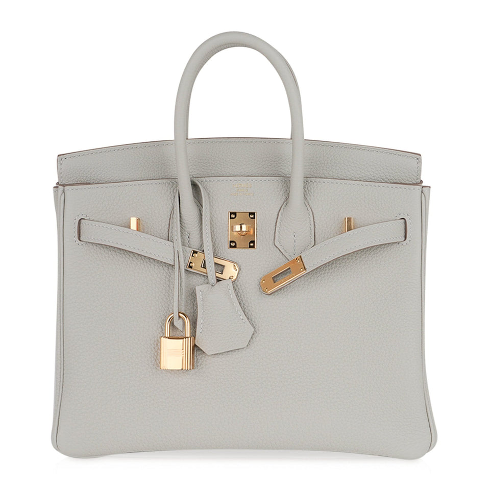 Hermes Birkin 25 Bag Gris Perle Togo Gold Hardware