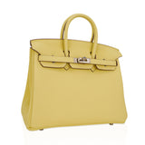 Hermes Birkin 25 Bag Jaune Poussin Togo Leather with Palladium Hardware