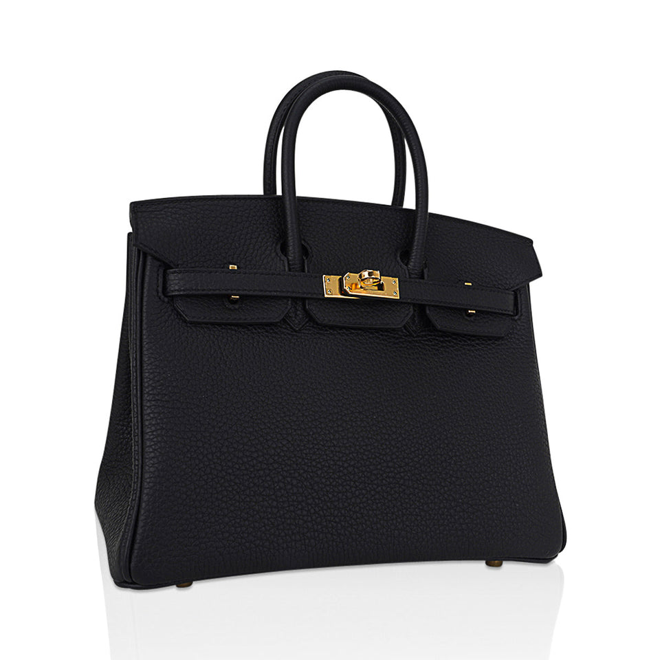 Hermes Birkin 25 Bag Black Togo Leather with Gold Hardware