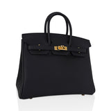 Hermes Birkin 25 Bag Black Togo Leather with Gold Hardware