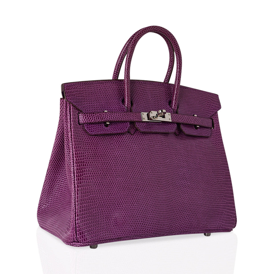 Hermes Birkin 25 Violet Purple Lizard Palladium Hardware