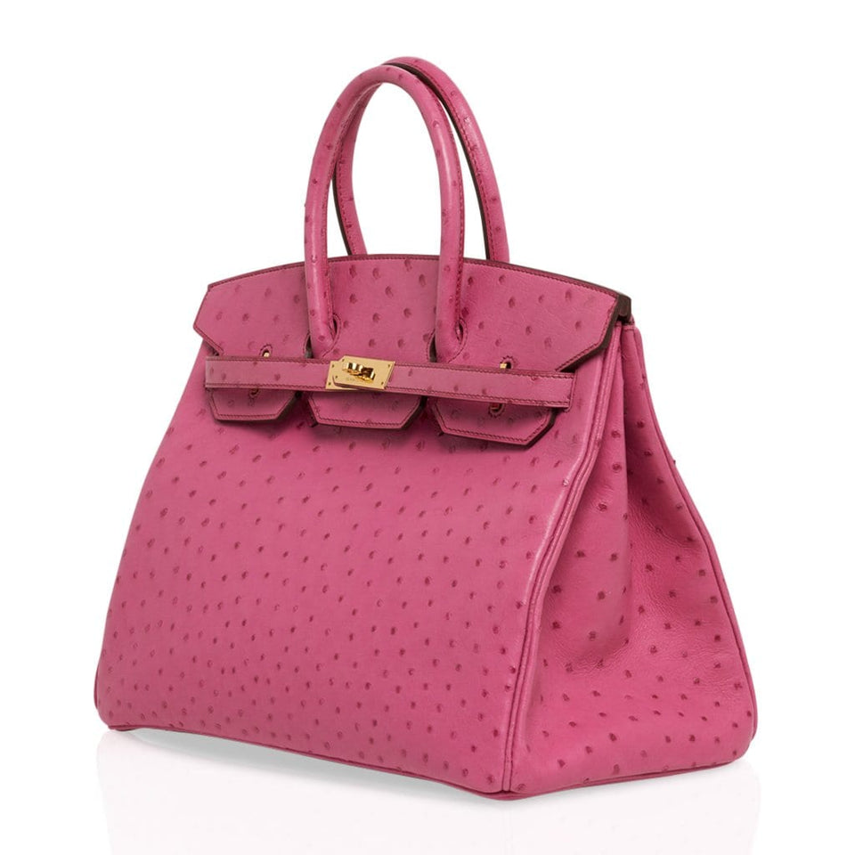 Hermes Birkin 35 Bag Fuchsia Ostrich Gold Hardware