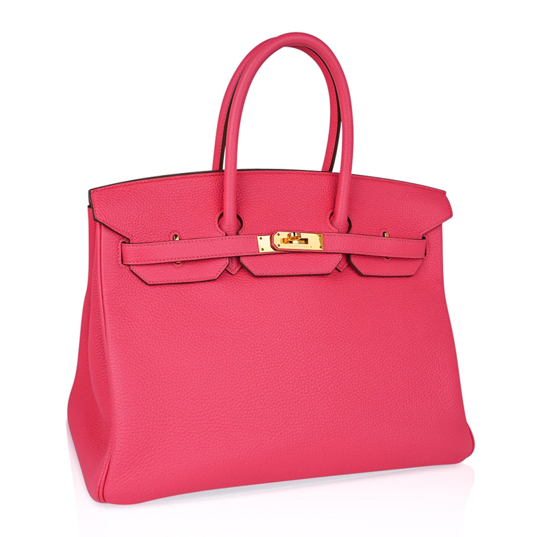 Hermes Birkin 35 Bag Rose Lipstick Pink Togo Gold Hardware