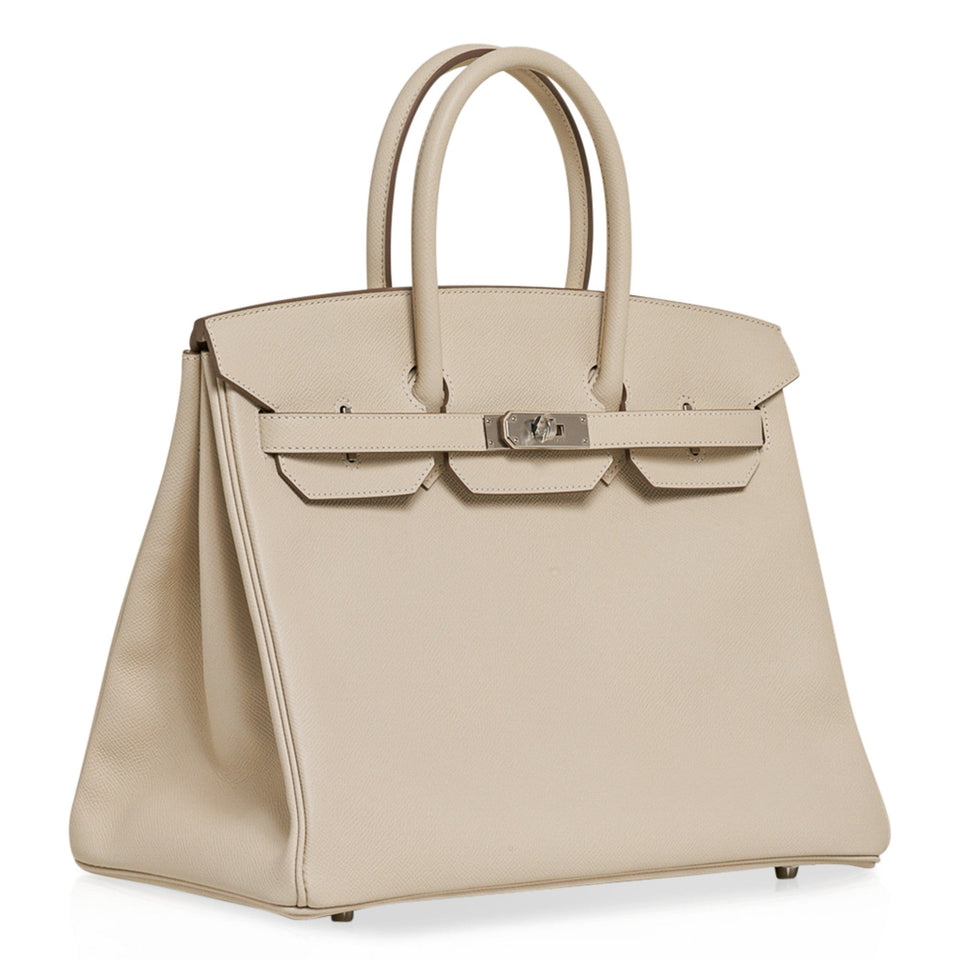 Hermes Birkin 35 Bag Craie Epsom Palladium Hardware