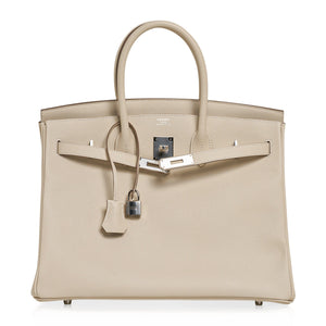 Hermes Birkin 35 Bag Craie Epsom Palladium Hardware