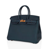 Hermes Special Order HSS Birkin 25 Bag Vert Cypress Togo Leather with Rose Gold Hardware