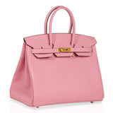 Hermes Birkin HSS 35 Bag Rose Confetti / Rubis Gold Hardware Epsom Leather