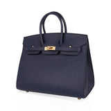 Hermes Birkin 25 Sellier Bag Bleu Indigo Gold Hardware Epsom Leather New w/Box