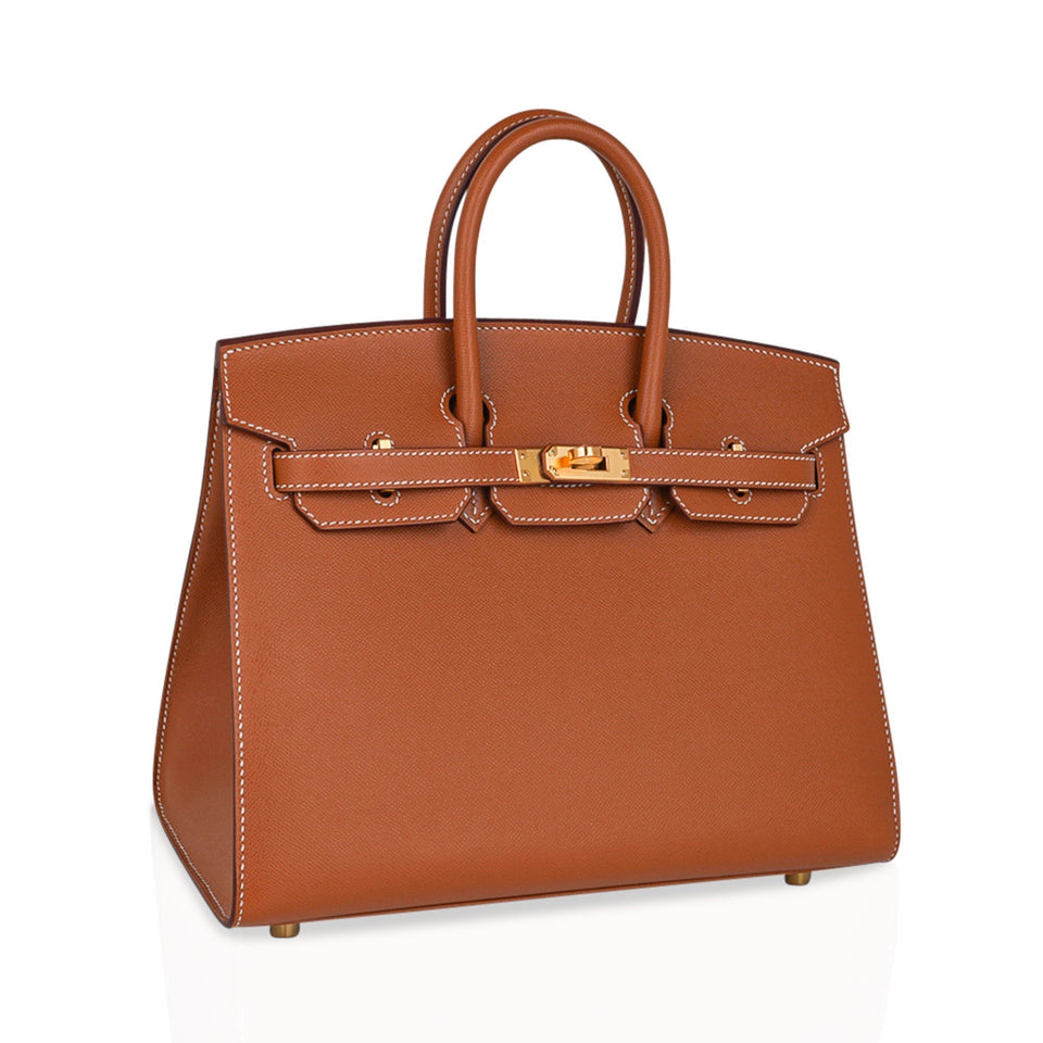 Hermes Birkin 25 Sellier Gold Bag Veau Madame Leather Gold Hardware