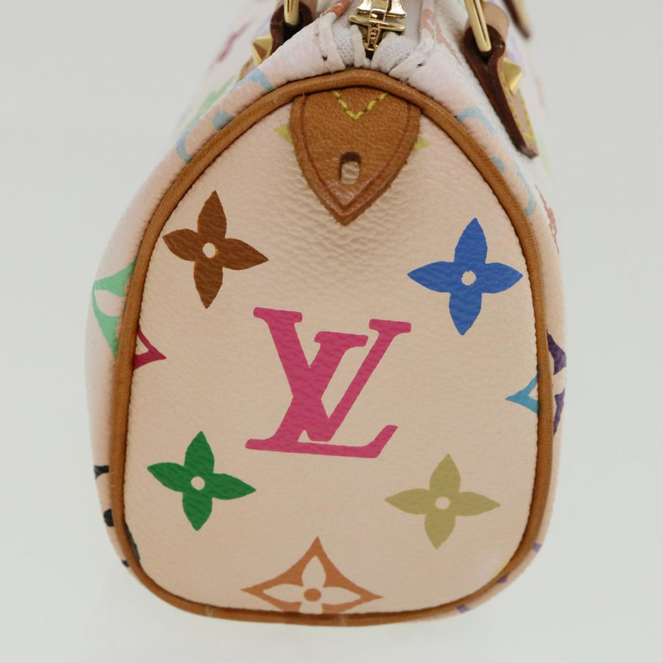LOUIS VUITTON Monogram Multicolor Mini Speedy Hand Bag White M92645 Auth am548g
