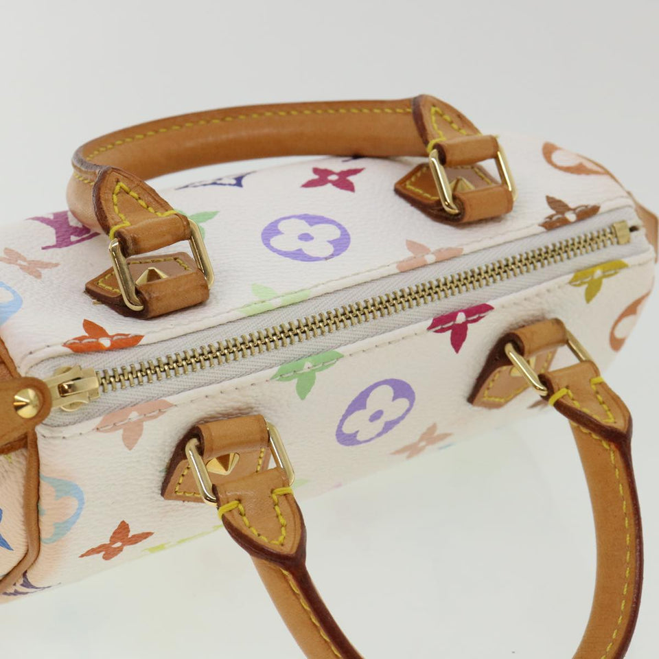 LOUIS VUITTON Monogram Multicolor Mini Speedy Hand Bag White M92645 Auth am548g