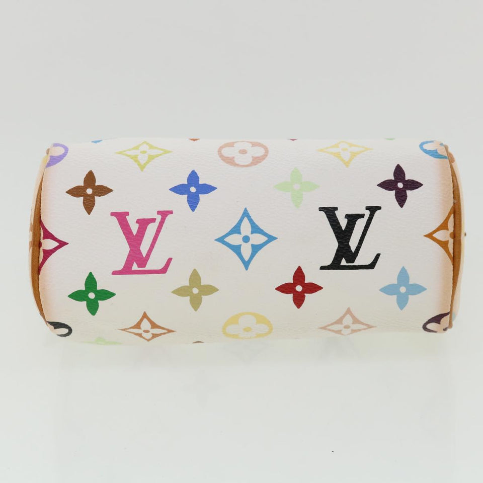 LOUIS VUITTON Monogram Multicolor Mini Speedy Hand Bag White M92645 Auth am548g