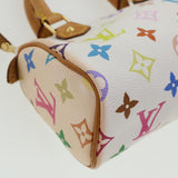 LOUIS VUITTON Monogram Multicolor Mini Speedy Hand Bag White M92645 Auth am548g