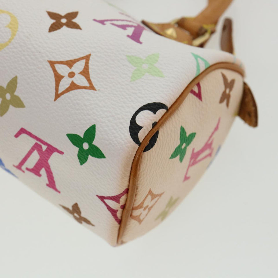 LOUIS VUITTON Monogram Multicolor Mini Speedy Hand Bag White M92645 Auth am548g