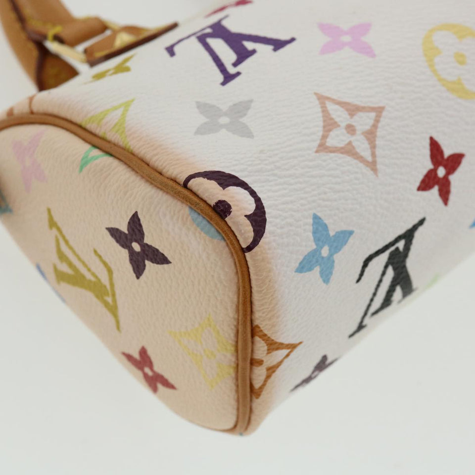 LOUIS VUITTON Monogram Multicolor Mini Speedy Hand Bag White M92645 Auth am548g
