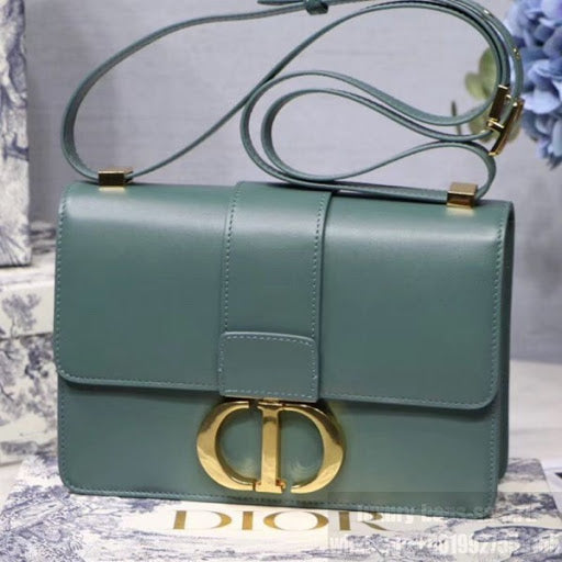 Dior 30 Montaigne Shoulder Bag In Storm Blue Calfskin