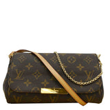 LOUIS VUITTON Favorite PM Monogram Canvas Shoulder Bag Brown
