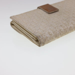 CHRISTIAN DIOR Trotter Canvas Long Wallet Beige 02-LU-0067  yb069