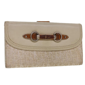 CHRISTIAN DIOR Trotter Canvas Long Wallet Beige 02-LU-0067  yb069