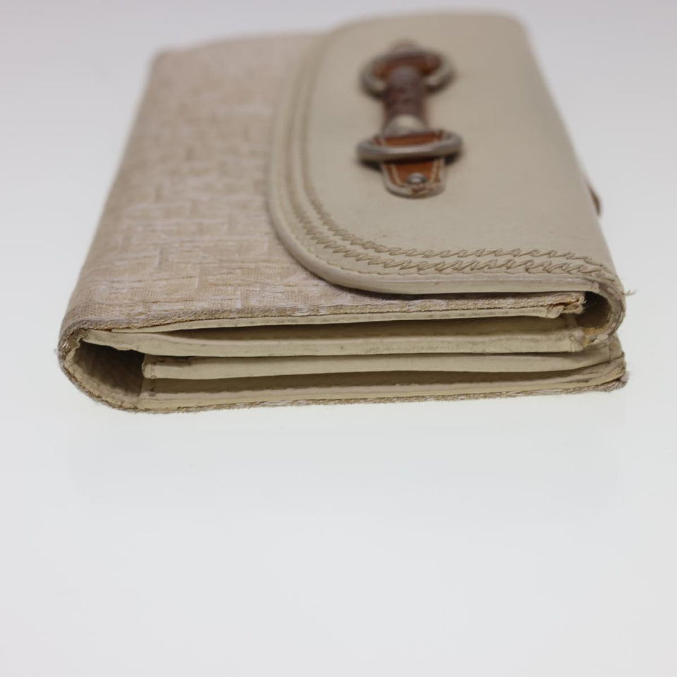 CHRISTIAN DIOR Trotter Canvas Long Wallet Beige 02-LU-0067  yb069