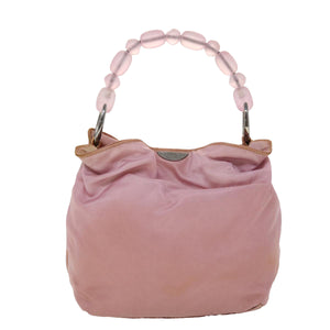 CHRISTIAN DIOR Maris Pearl Hand Bag Nylon Pink  yb139