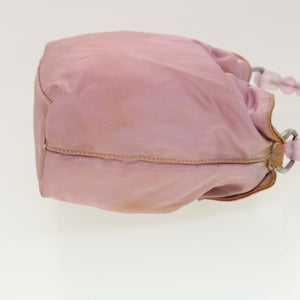 CHRISTIAN DIOR Maris Pearl Hand Bag Nylon Pink  yb139