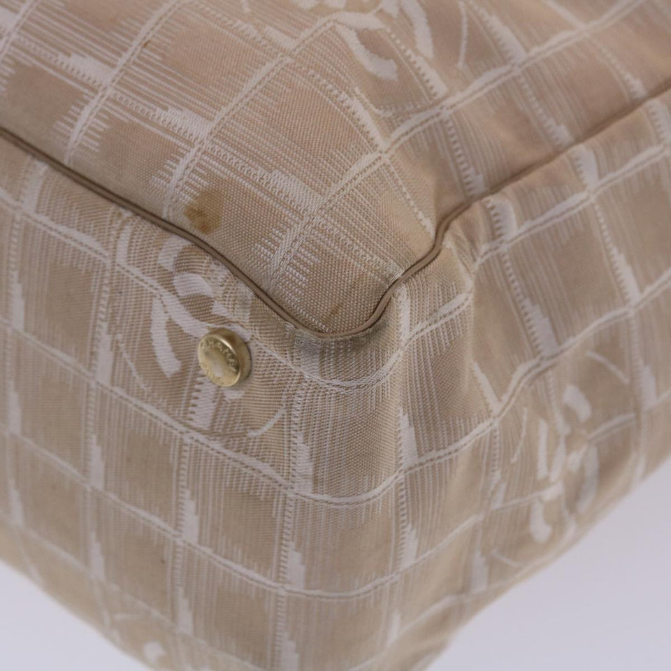 CHANEL New Travel Line Shoulder Bag Nylon Beige CC  yb272