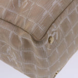 CHANEL New Travel Line Shoulder Bag Nylon Beige CC  yb272