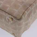 CHANEL New Travel Line Shoulder Bag Nylon Beige CC  yb272